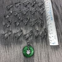 Móc kẹp mặt đá màu bạc