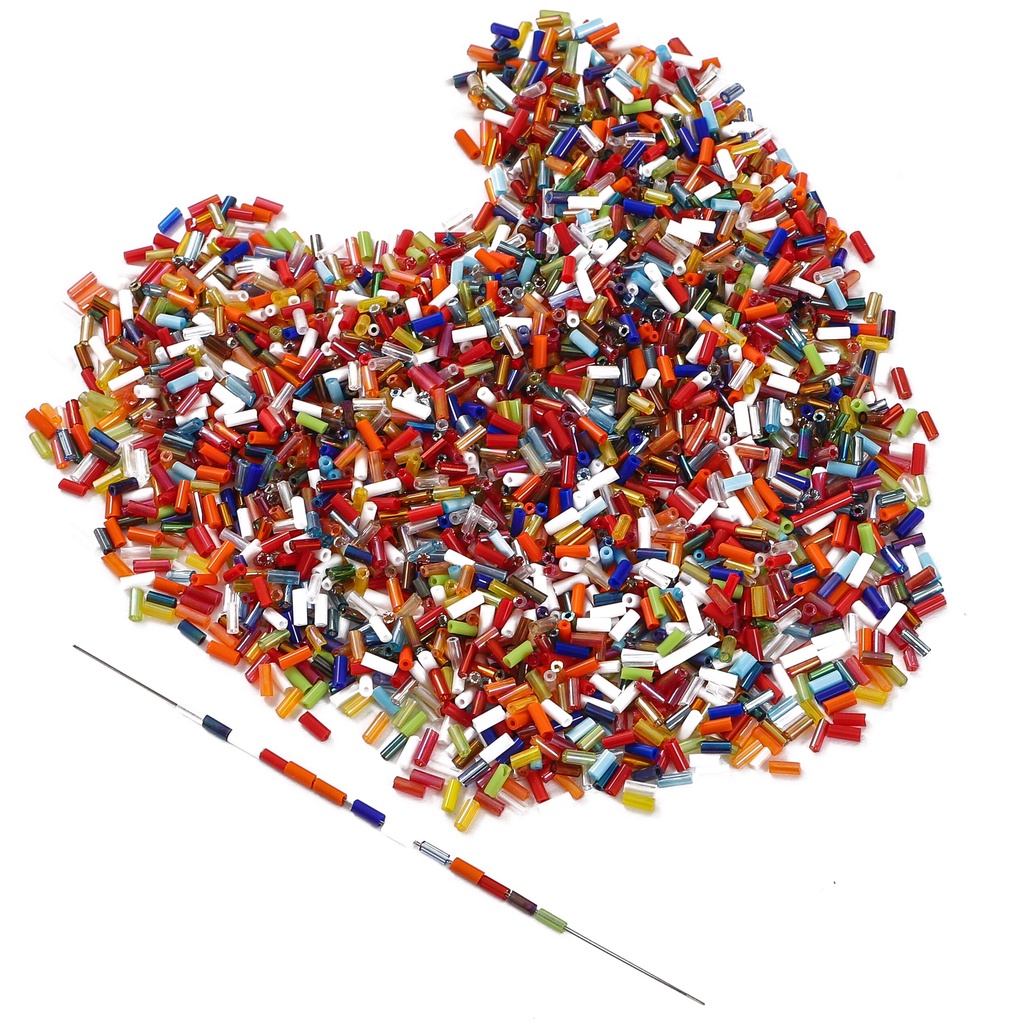 Bộ 1300 hạt thủy tinh trong suốt nhiều màu xinh xắn tiện dụng dùng để làm trang sức