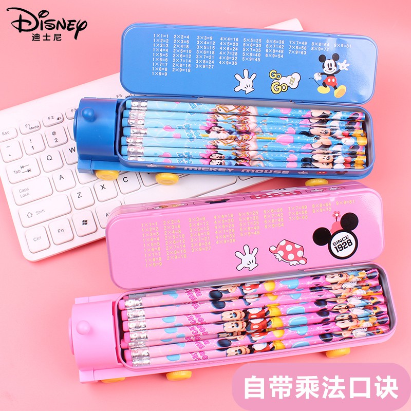 Disney Hộp Đựng Bút Hình Xe Lửa Chuột Mickey Xinh Xắn Ốp