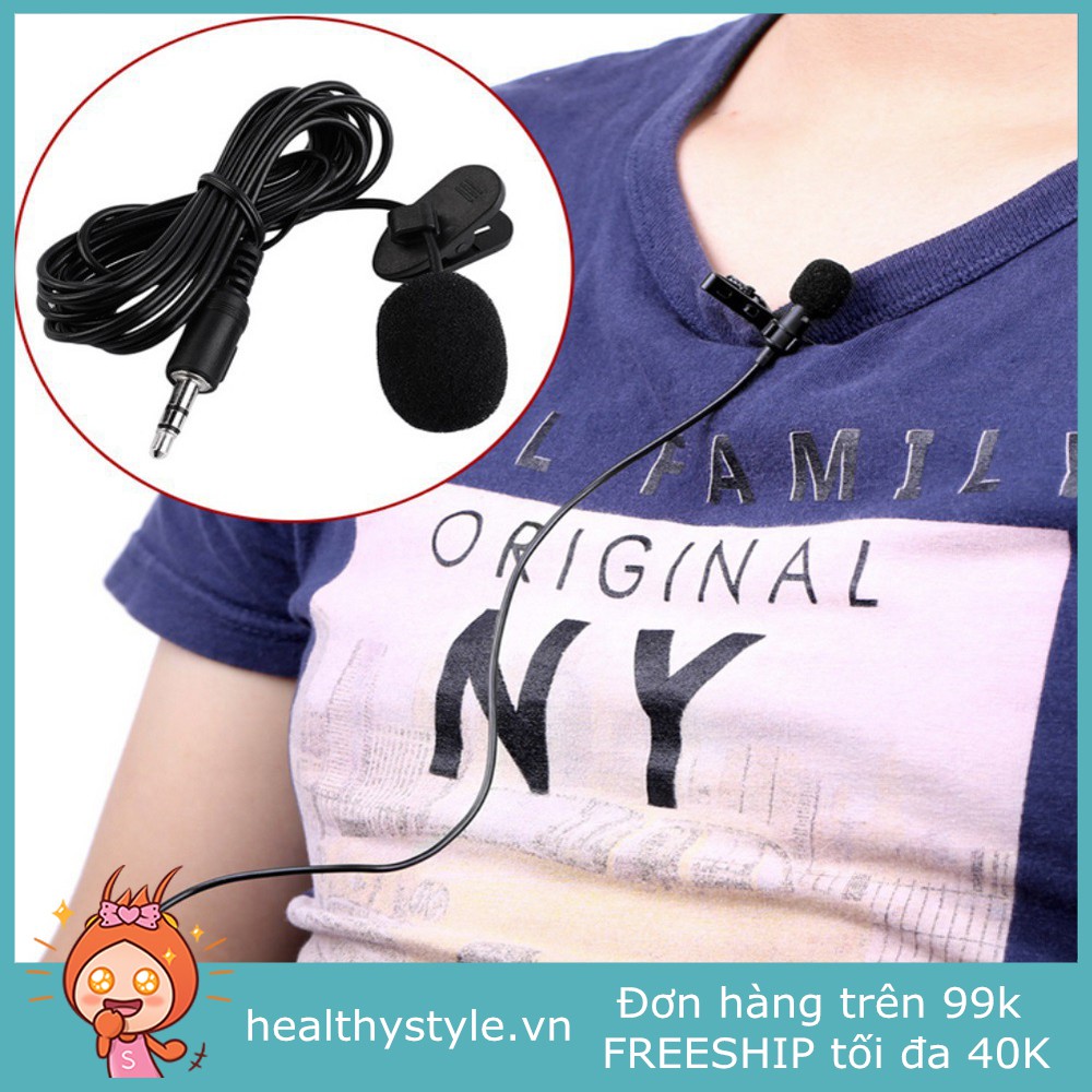Mic 3.5mm studio có kẹp clip dành cho máy tính bảng, máy để bàn, PC