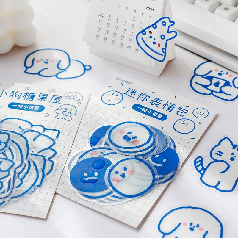 Set 40 nhãn dán đáng yêu dùng trang trí laptop/sổ tay/vali DIY