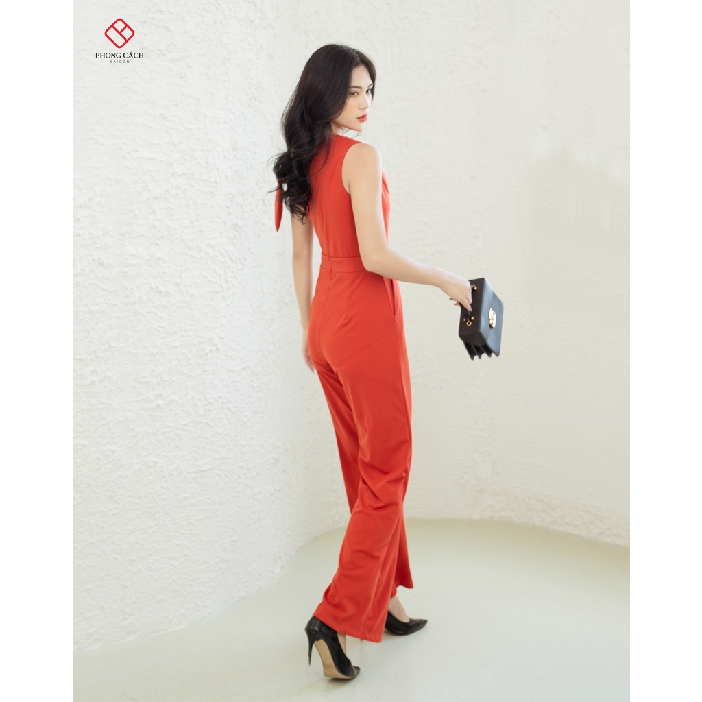 Jumpsuit dài cổ đỗ nơ vai SJ1156 - Phong Cách SAIGON