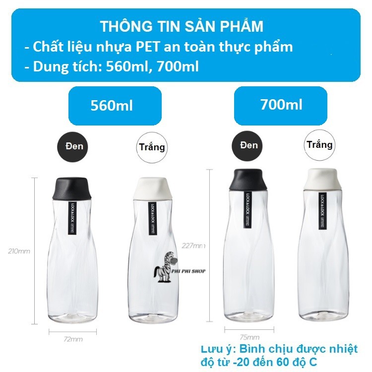 Bình đựng nước Lock&Lock nhựa PET dung tích 700ml an toàn thực phẩm HAP5.59