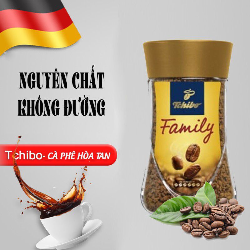 Cà phê hòa tan TCHIBO CAFÉ - Family -100% hạt cà phê Robusta- Hương vị đậm đà phù hợp với người Việt - 200g