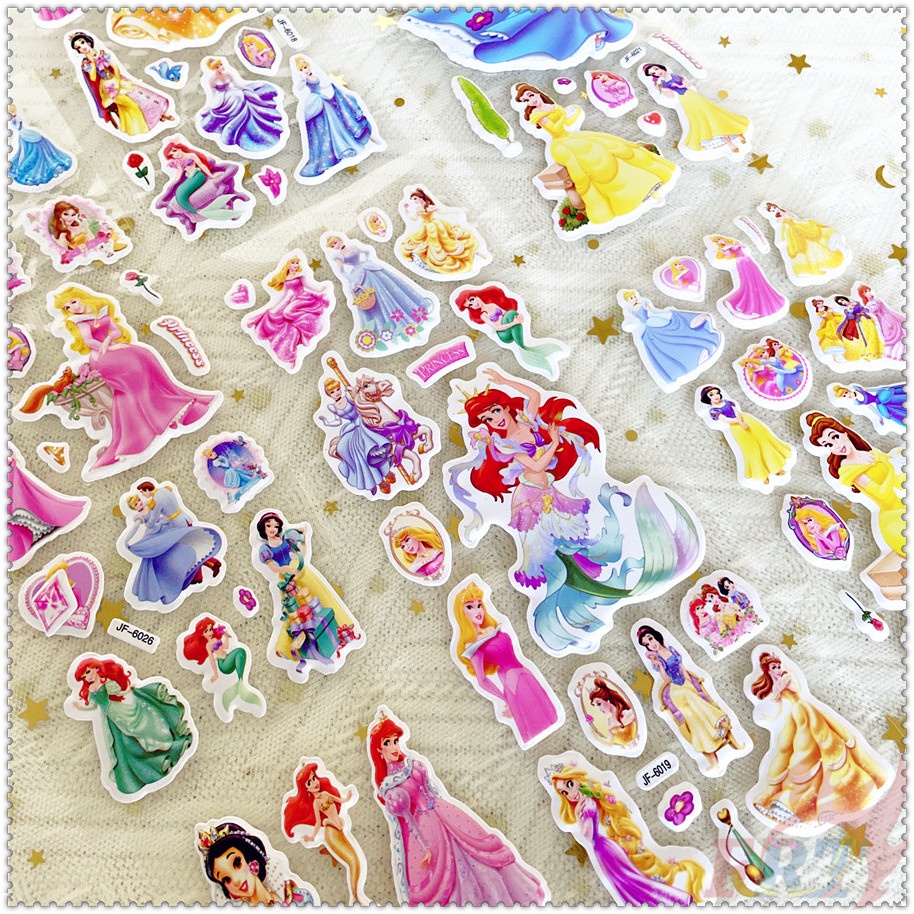 ❀ Hình Dán Phần Thưởng Công Chúa Disney Q-1 Tự Làm ❀ 1 Miếng Dán Bong Bóng 3D Bằng PVC Chống Nước