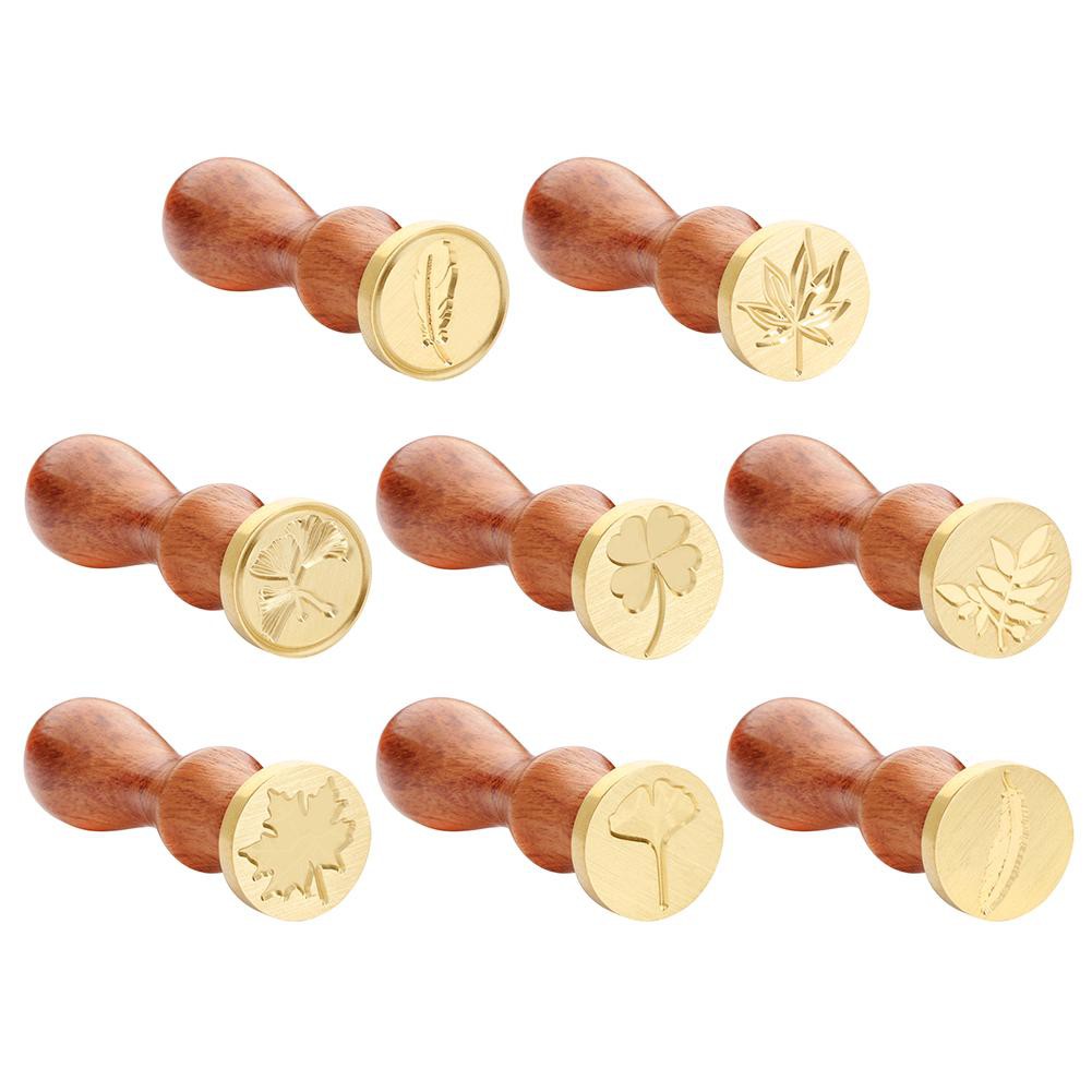 Con Dấu Cán Gỗ Họa Tiết Hoa Phong Cách Retro