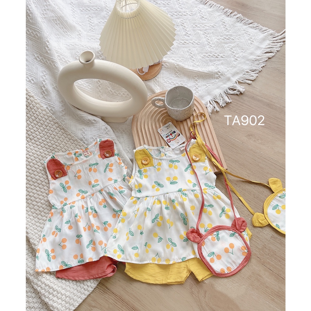 BỘ ĐŨI XINH KÈM TÚI CHO BÉ GÁI BG05