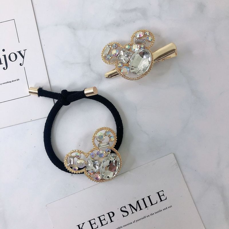 Dây buộc tóc/ kẹp tóc hình chuột Mickey mặt gương phong cách retro Pháp cổ điển