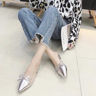 Dép sục nơ phối mica