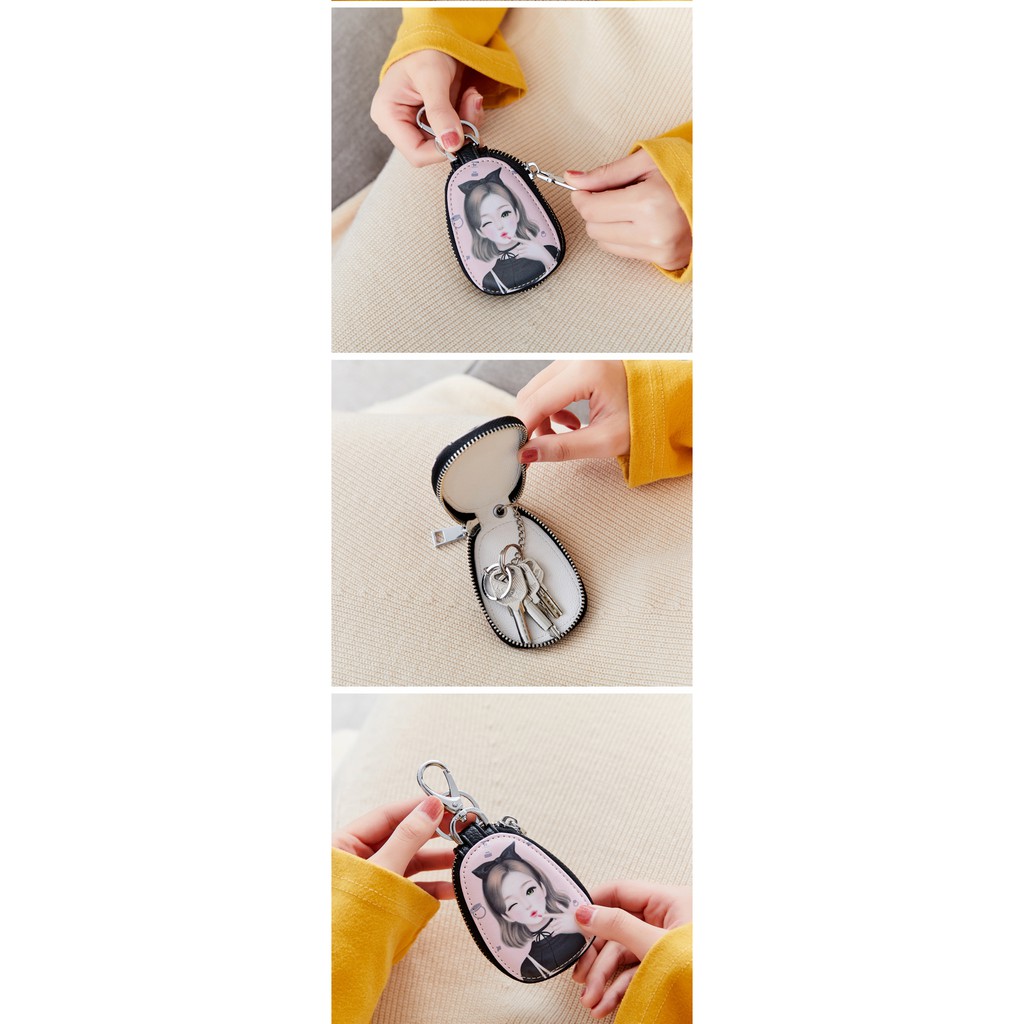 Túi móc chìa khoá xe hơi có khoá kéo in hoạ tiết graffiti dễ thương xinh xắn | BigBuy360 - bigbuy360.vn