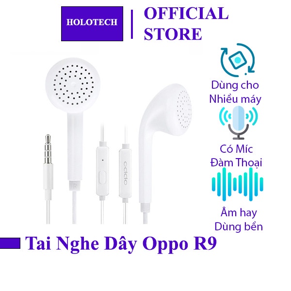 Tai Nghe Có Dây Oppo R9 R9 Plus, F1s, Neo 7, Neo 9 Rắc Cắm 3.5mm Tương Thích Với Tất cả Dòng Máy Có Chân Tròn