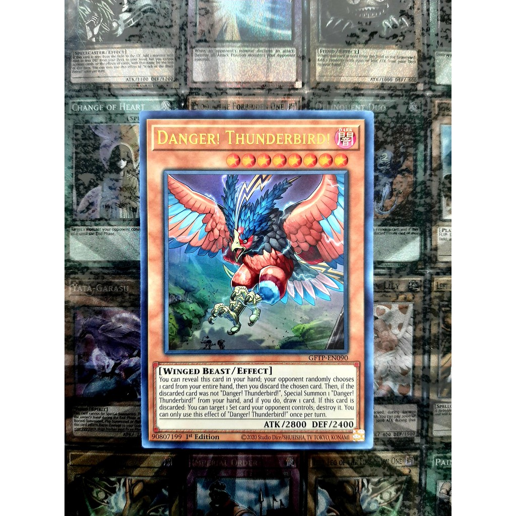 THẺ BÀI YUGIOH MONSTER - Danger! Thunderbird! - GFTP-EN090 - Ultra Rare 1st Edition