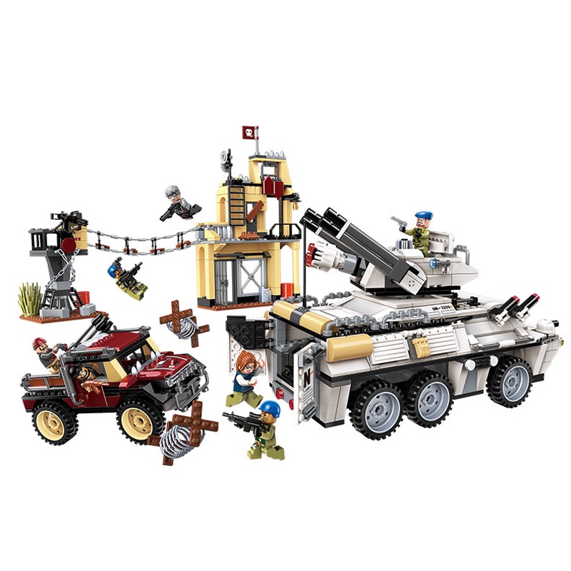 Đồ chơi Lắp ráp Xe súng liên thanh, Enlighten 3209 Military series, Xếp hình thông minh, Mô hình quân sự
