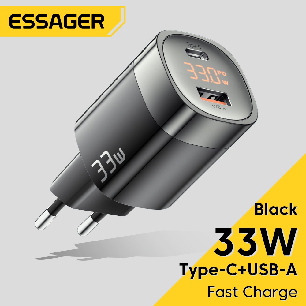 Củ Sạc Nhanh Essager 33W Cổng USB 3.0 3.0 Có Màn Hình Kỹ Thuật Số Cho Samsung iP