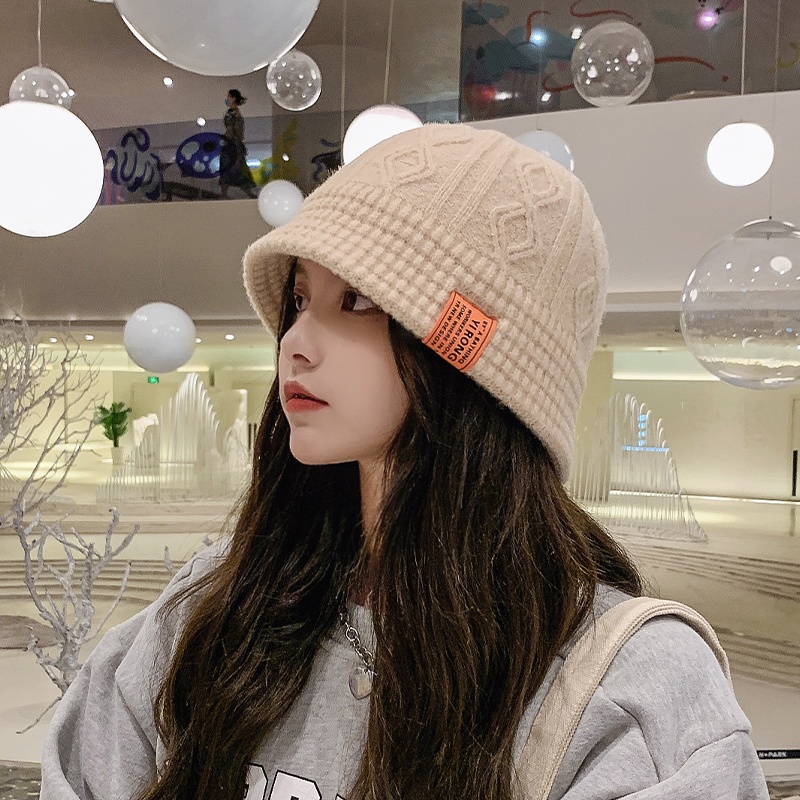 Mũ Len Tai Bèo Dày Dặn Chống Lạnh Thời Trang Thu Đông Hàn Quốc
