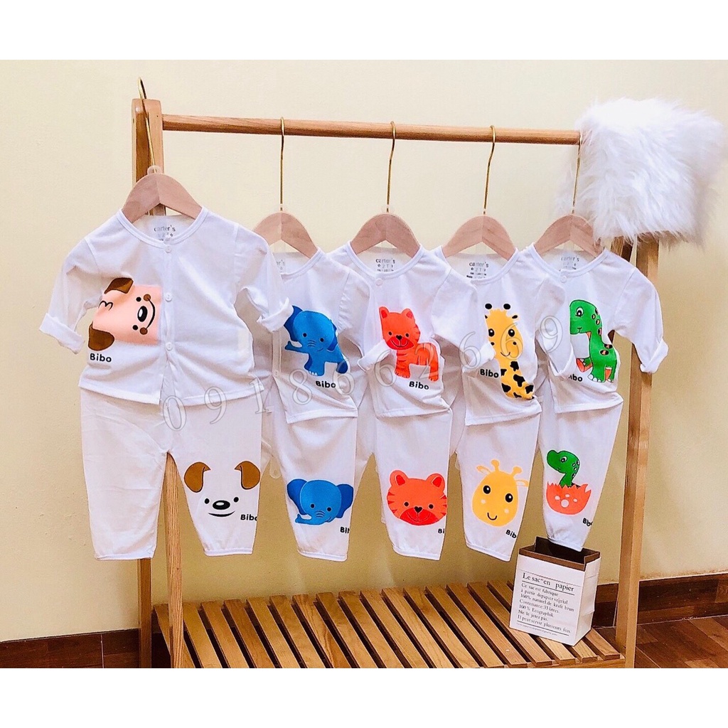 Combo 5 bộ dài voi trắng( như hình), dài tay bé trai, bé gái size 3-14kg