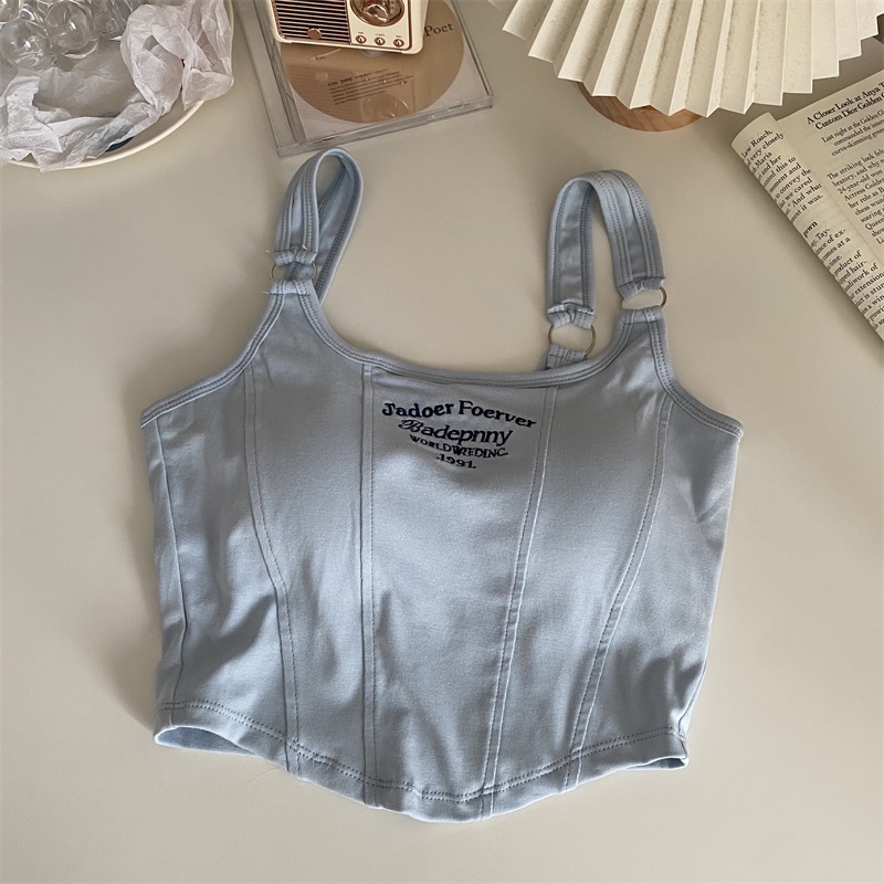 Áo croptop sát nách ôm Body cá tính năng động chất Cotton mềm có sẵn mút Đệm A31