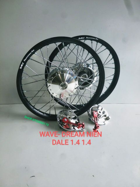 CẶP BÁNH CĂM WAVE DREAM NIỀN NHÔM DALE 1.4 1.4 ĐÙM  CĂM MẠ CROM KÈM 2MÁ ĐÙM.