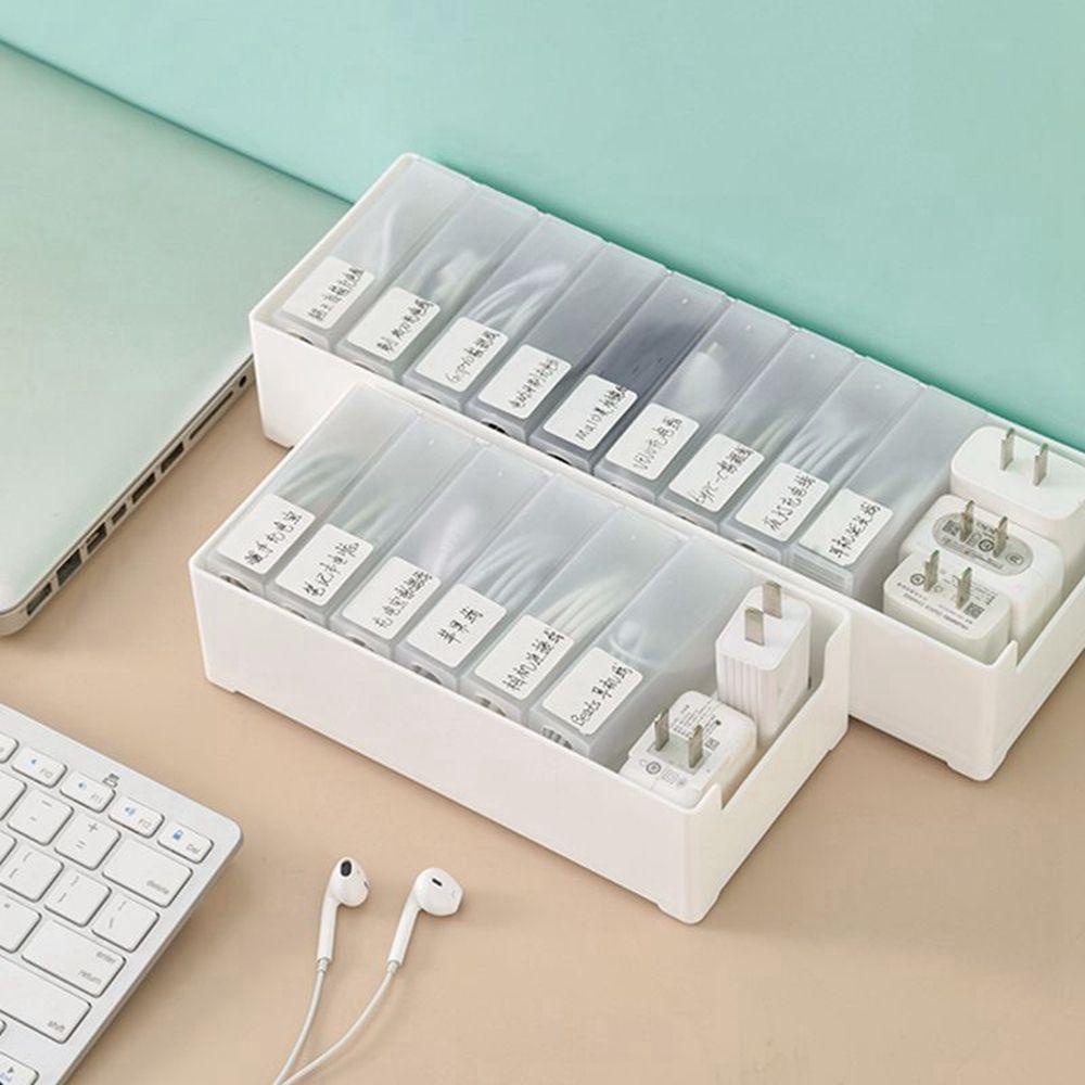 YIYU Hộp Nhựa Phân Ngăn Đựng Cáp Sạc USB Để Bàn TYLER1