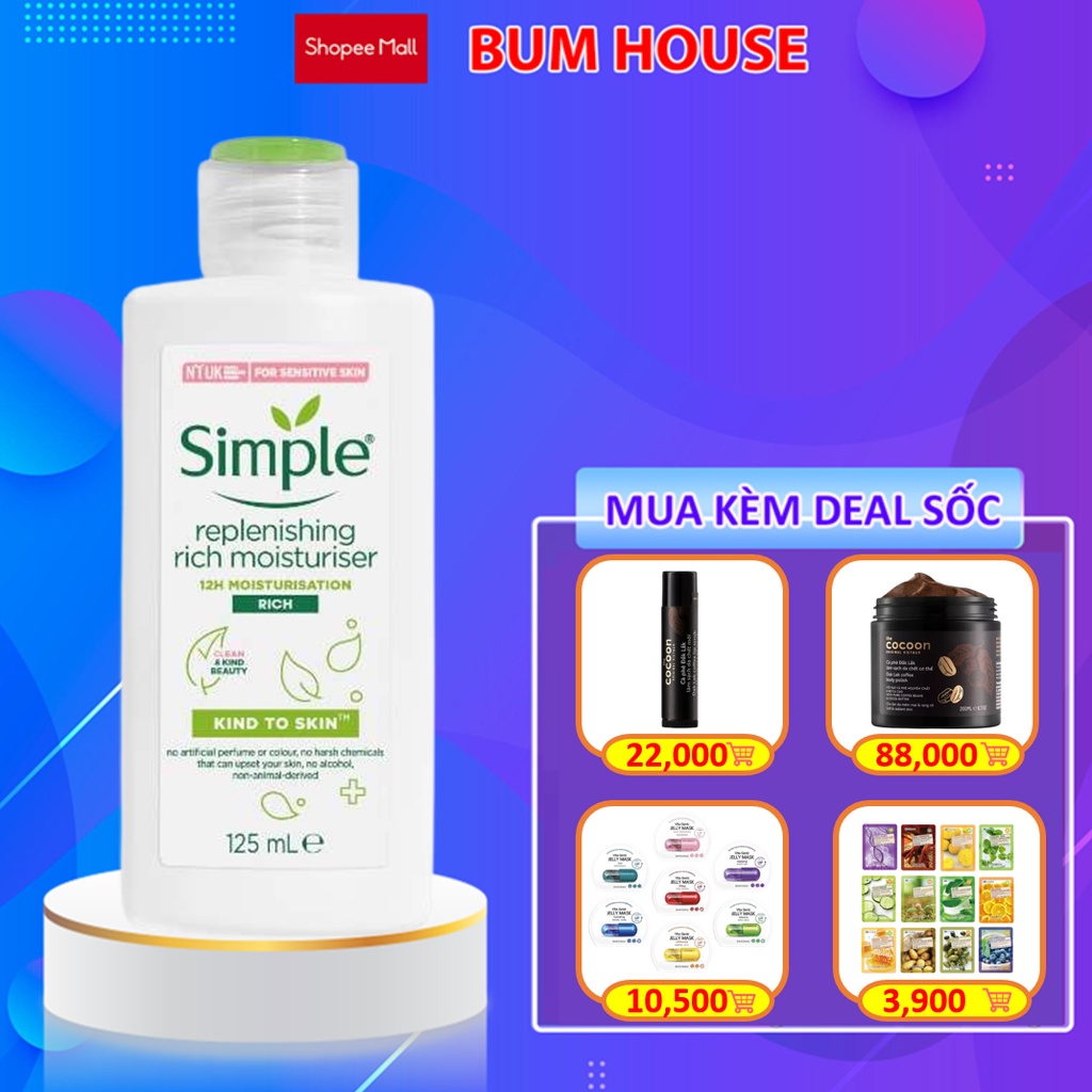 Sữa Dưỡng Da Simple Kind To Skin Hydrating Light Moisturiser 125ml