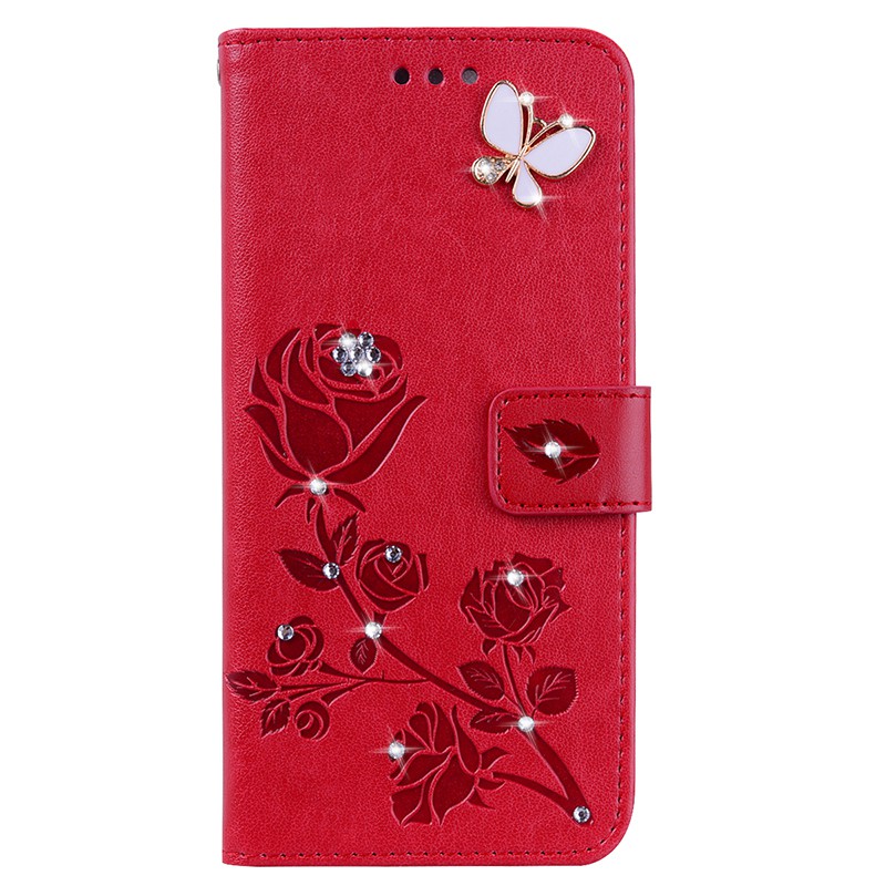 Bao da điện thoại PU + TPU mềm nắp gập từ tính có ngăn đựng thẻ in họa tiết hoa & bướm 3D cho Sony Xperia L4 L3 L2 L1 M2 M4 M5