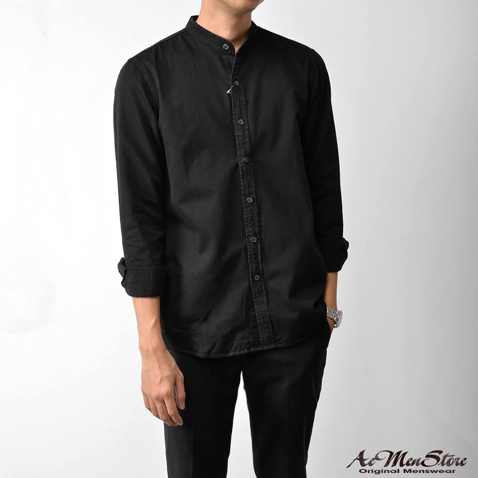 ÁO SO MI NAM DENIM CỔ TRỤ 3 MÀU - ÁO SƠ MI NAM DENIM CỔ TRỤ CHUI