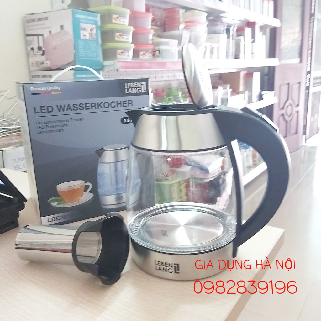 Ấm siêu tốc thủy tinh Lebenlang 2819, Sunhouse SHD1182💖 Ấm điện Happy time HTD1081 Có ảnh thật