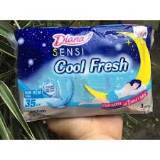 Băng vệ sinh Diana Ban đêm Sensi Cool Fresh có cánh 35cm