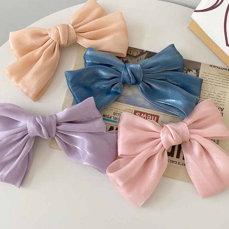 Kẹp Tóc Hình Nơ Vải Satin Phong Cách Hàn Quốc kẹp tóc hàn quốc xinh xắn