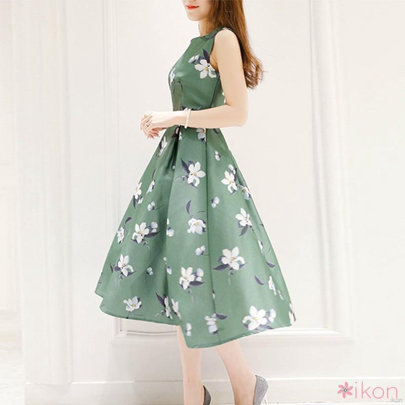 FREESHIP ĐƠN 99K_ ✨Ikon Đầm chữ A in hoaĐầm dáng chữ A in bông hoa phong cách Hàn Quốc đầm hoa váy hoa nhí