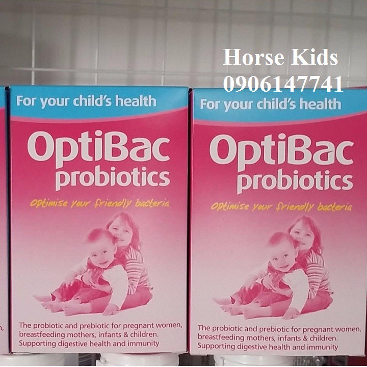 Men Vi Sinh Optibac Màu Hồng Trị Táo Bón Cho Trẻ Sơ Sinh, Bà Bầu 30 gói (Anh)