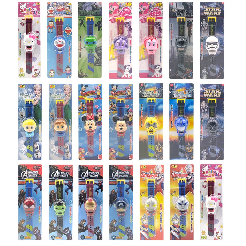 SUGE  Đồng Hồ Đeo Tay Biến Hình Hoạt Hình Mini Người Sắt Mickey Avengers Dành Cho Trẻ Em