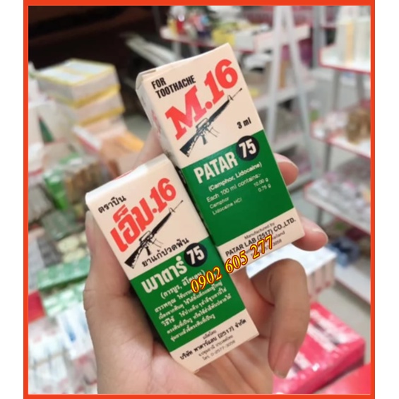 Dầu Giảm Đau Nhức Răng Patar 75 M16 Thái Lan 3ml