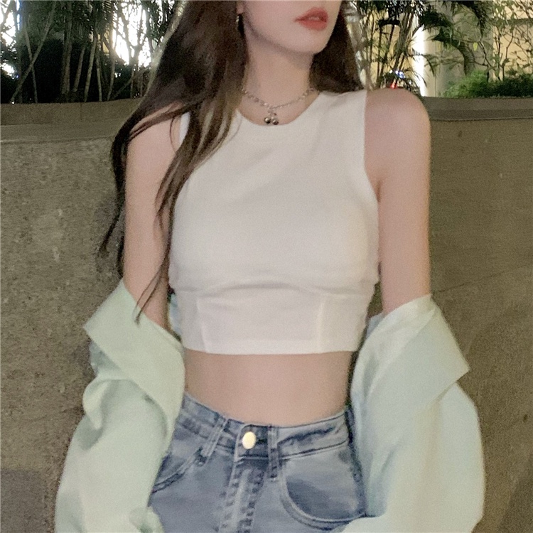 Áo Tank Top Cổ Tròn Thiết Kế Mỏng Kiểu Dáng Đơn Giản Thời Trang Dành Cho Nữ