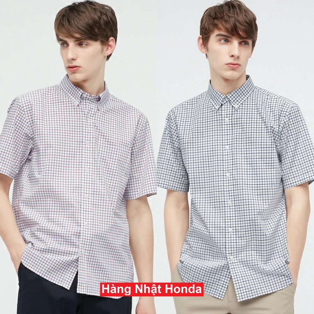 [Hàng Nhật Nội Địa] Áo sơ mi ngắn tay kẻ sọc Uniqlo Nhật