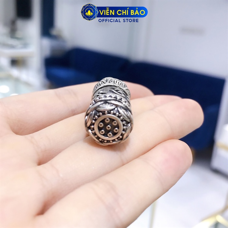 Mặt dây chuyền Unisex bạc Thái S925 rụ Kim Luân hình Hoa Sen thương hiệu Viễn Chí Bảo M100277