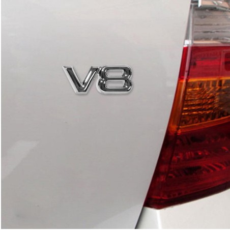 Decal kim loại nổi 3D V6 V8 tem logo biểu tượng miếng dán xe hơi ô tô tương thích Toyota Camry Land Cruiser Honda Accord