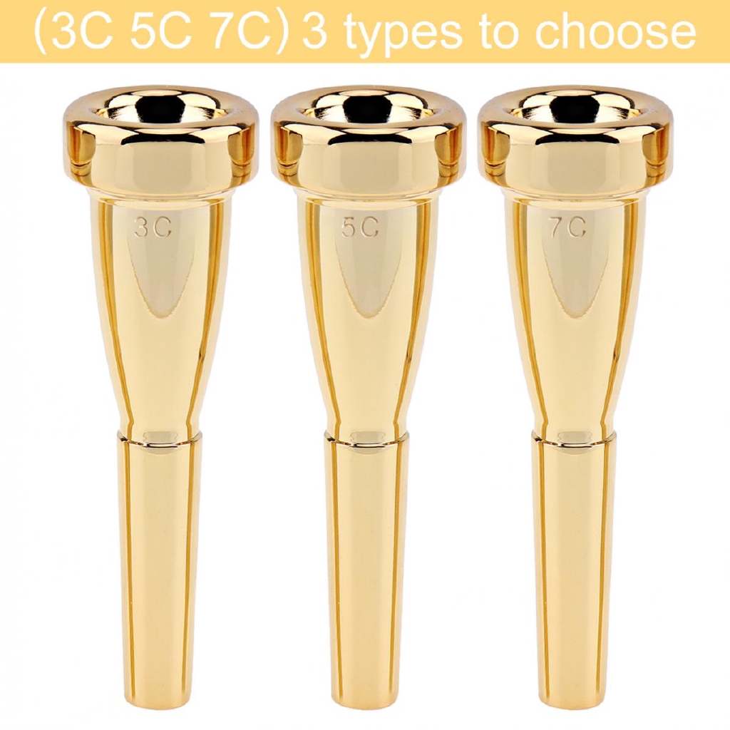 3C 5C 7C Gold Plated Metal Trumpet Mouthpiece Bullet Shape