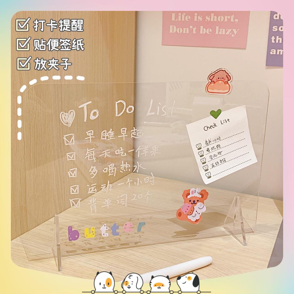 Bảng acrylic trong suốt để bàn, dùng viết note ghi chú, vẽ, lập kế hoạch