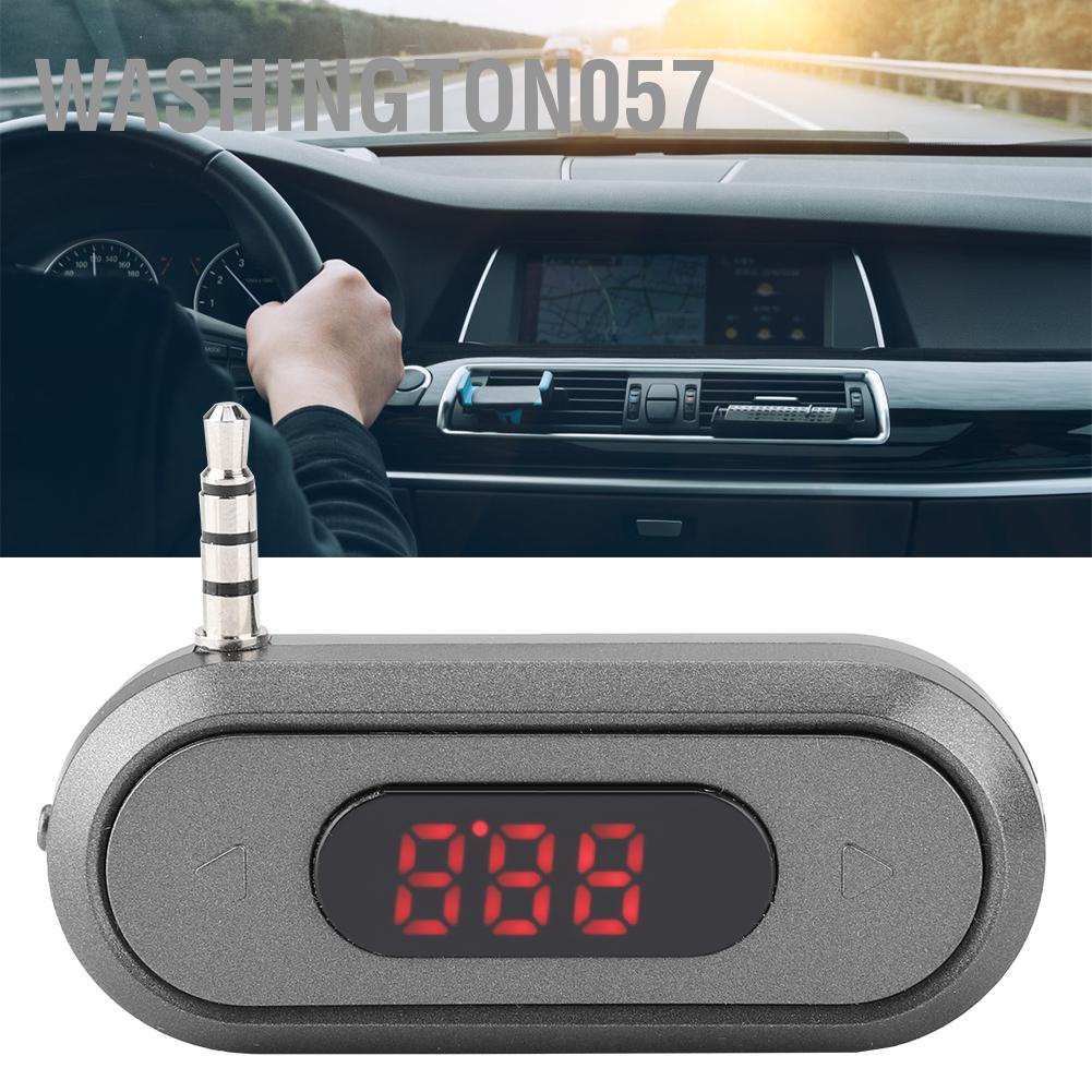 Washington057 3.5MM Audio Head Mobile Phone Tablet FM Transmitter Built-in 300mAh Battery