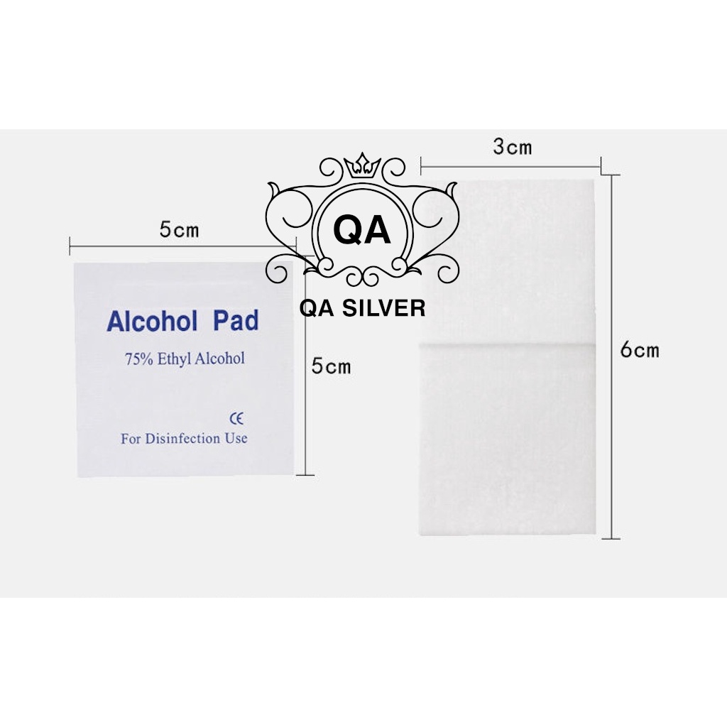 Cồn khô Alcohol pad làm sạch miếng bông tẩm cồn tẩy trang sức bạc ACCESSORIES QA SILVER AC200603