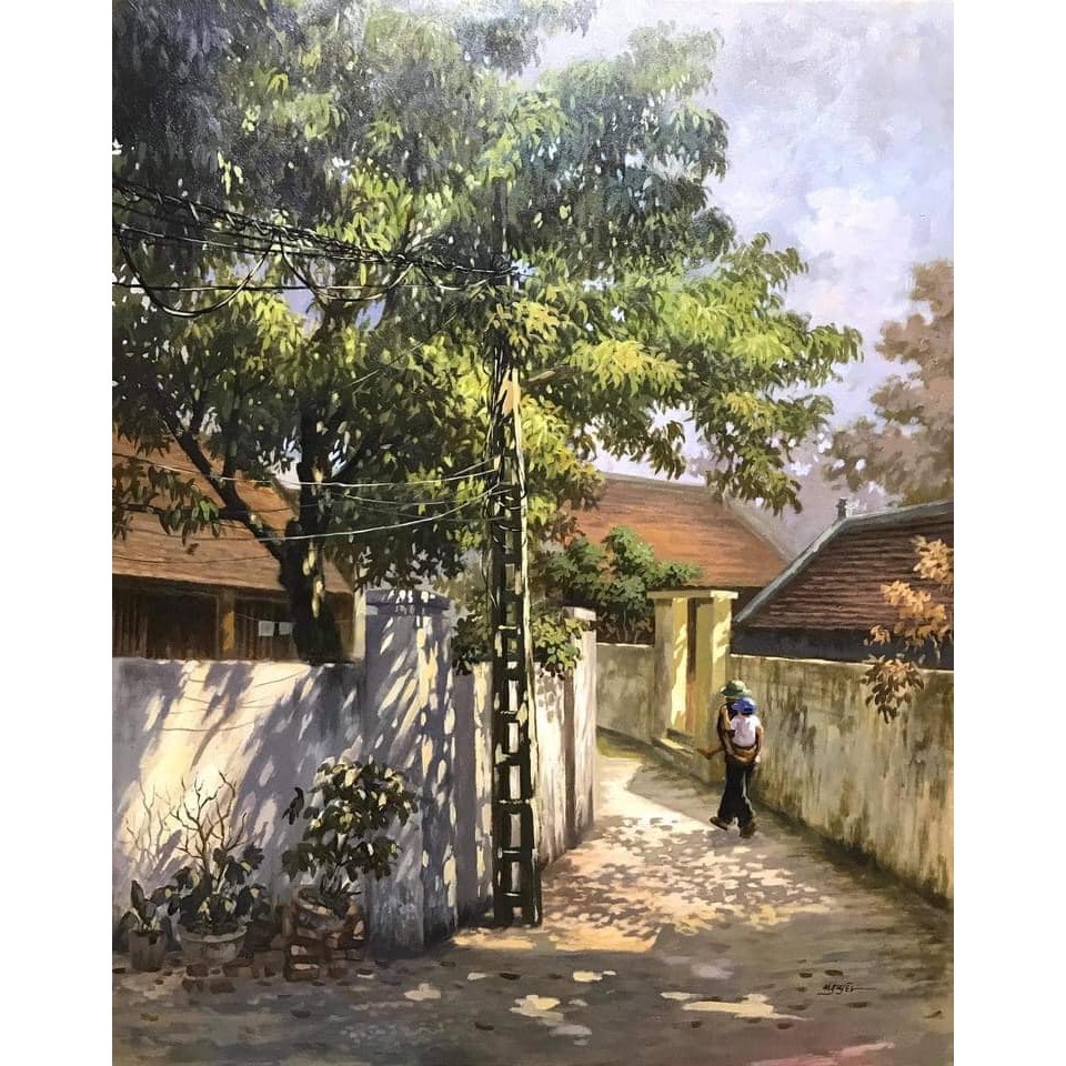 TRANH LÀNG QUÊ tặng kèm khung tranh