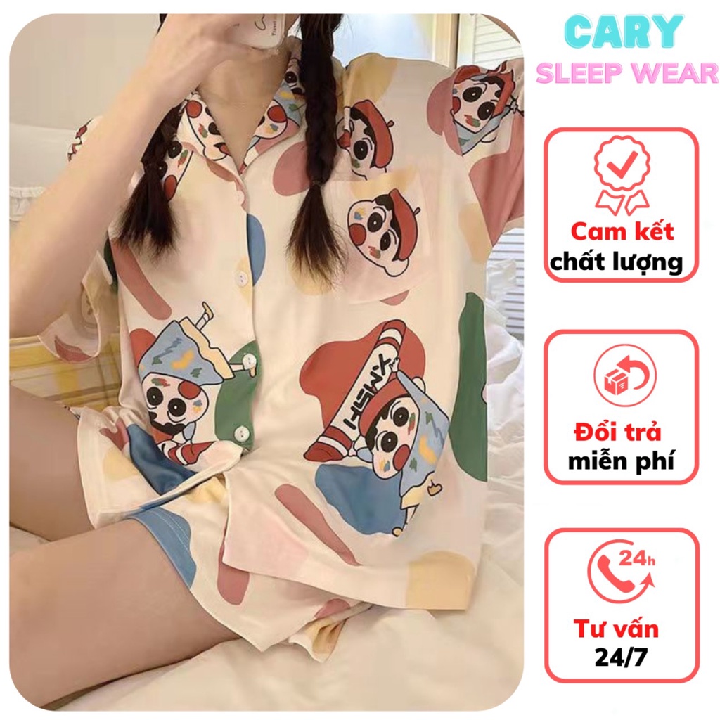 Đồ ngủ nữ pijama mặc nhà bộ ngủ hoạt hình cộc tay quần đùi mùa hè dễ thương CARY