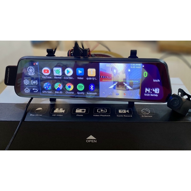 Camera hành trình trước sau Android 10” sim 4g 12 - 24v