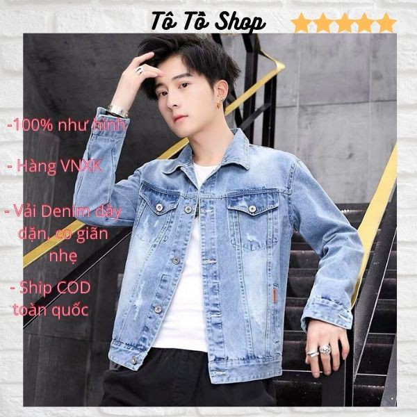 Áo Khoác Jean Nam ❤️FREESHIP❤️ Áo Khoác Bò Nam Thời Trang Chuẩn Hàng Shop Tô Tồ Shop - AKJN11