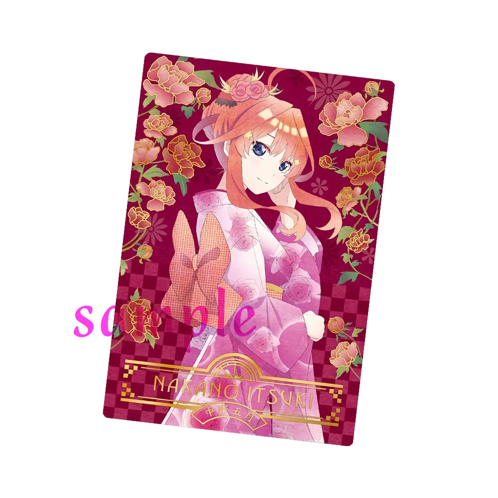 Ảnh card bo góc in hình Gotoubun No Hanayome ver YUKATA Nhà Có 5 Nàng Dâu thẻ bo viền 5*8cm anime chibi sưu tầm