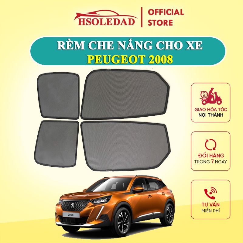 Rèm che nắng nam châm cho xe Peugeot 2008, bộ 4 tấm cho 4 cửa, hàng loại 1 cao cấp nhất, vừa khít kính