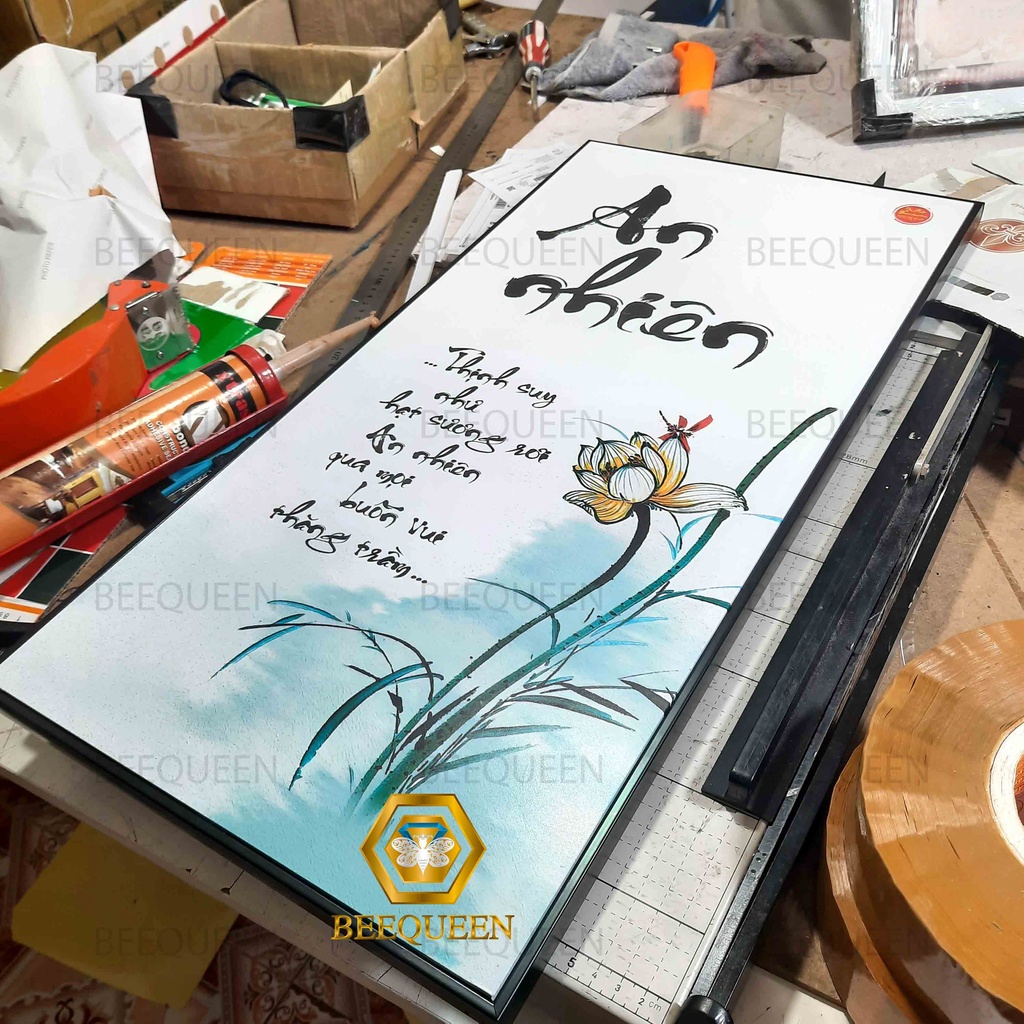 Combo 3 Tranh Phúc Lộc Thọ Có Khung Nổi Size Vừa  28x28cm