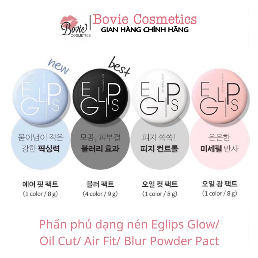 Phấn phủ dạng nén Eglips Glow/ Oil Cut/ Air Fit/ Blur Powder Pact