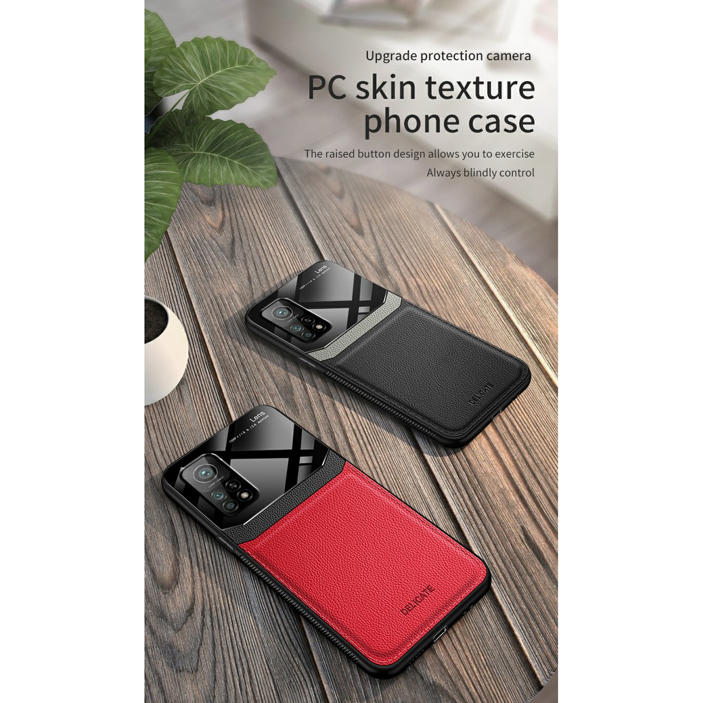 Ốp lưng Xiaomi Mi 10T Pro / Mi 10T / 11T / 11T Pro / 12T / K50 Ultra chống sốc da kính thời trang cao cấp